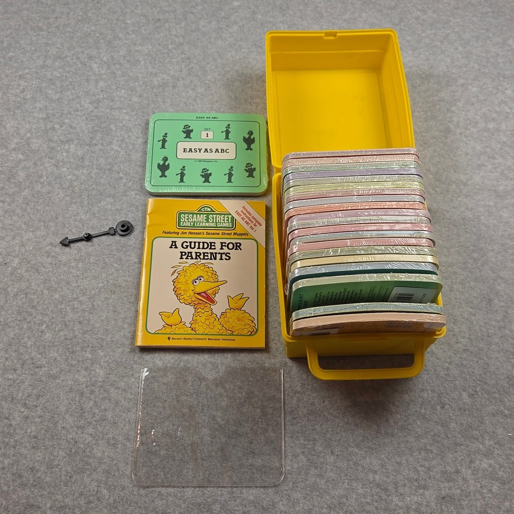 Sesame Street Early Learning Games 20 Set Collection Big Bird Case Vintage 1980s